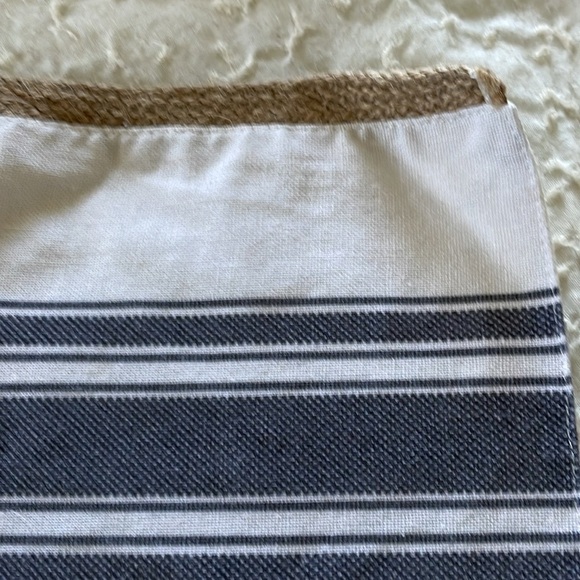 Hearth and home placemats. Blue & white striped. Braided twine detail. Lot of 2. - Picture 3 of 5